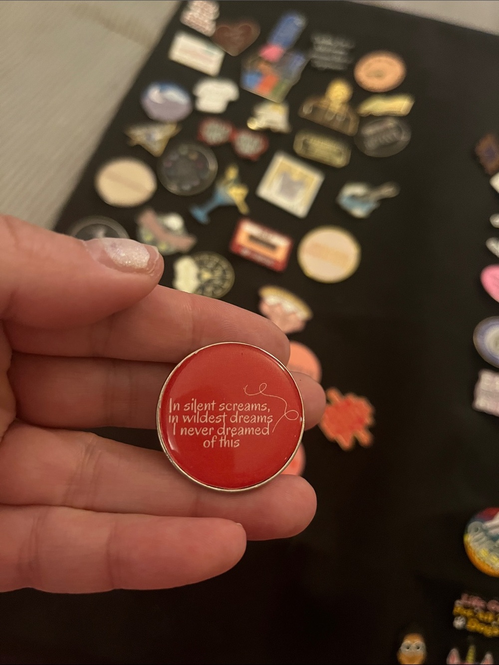 Taylor Swift Red Inspirational Enamel Pin - Silent Screams Quote